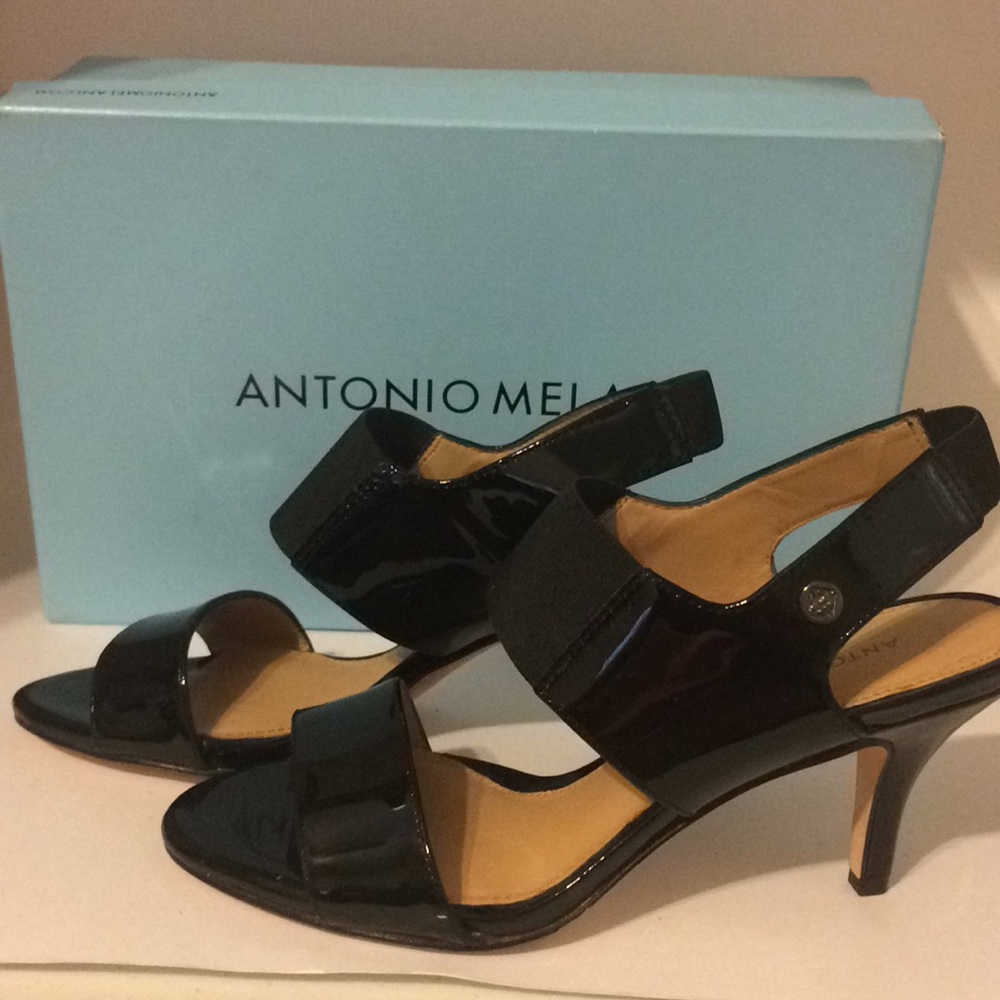 FINAL SALE Antonio Melani Size 6 EUC in Box Blk Patent Heels - Picture 2 of 4